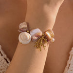 Load image into Gallery viewer, Seashell Serenade: Rainbow Stone Romance Bracelet
