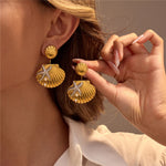 Load image into Gallery viewer, Tide-Locked Lovers – Interlocking Shell Pendant Earrings
