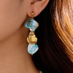 Load image into Gallery viewer, Mermaid&#39;s Love Spell – Iridescent Shell Earrings
