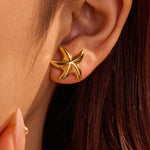 Load image into Gallery viewer, Golden Moonlit Kiss – Textured Shell Studs
