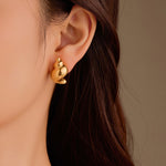 Load image into Gallery viewer, Golden Tide Love Knots – Shell Stud Earrings
