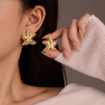 Load image into Gallery viewer, Lovers&#39; Golden Compass – Nautilus Shell Studs
