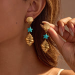 Load image into Gallery viewer, Ocean of Love – Pearl &amp; Shell Drop Earrings

