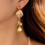 Load image into Gallery viewer, Eternal Shore: Engravable Shell Love Earrings
