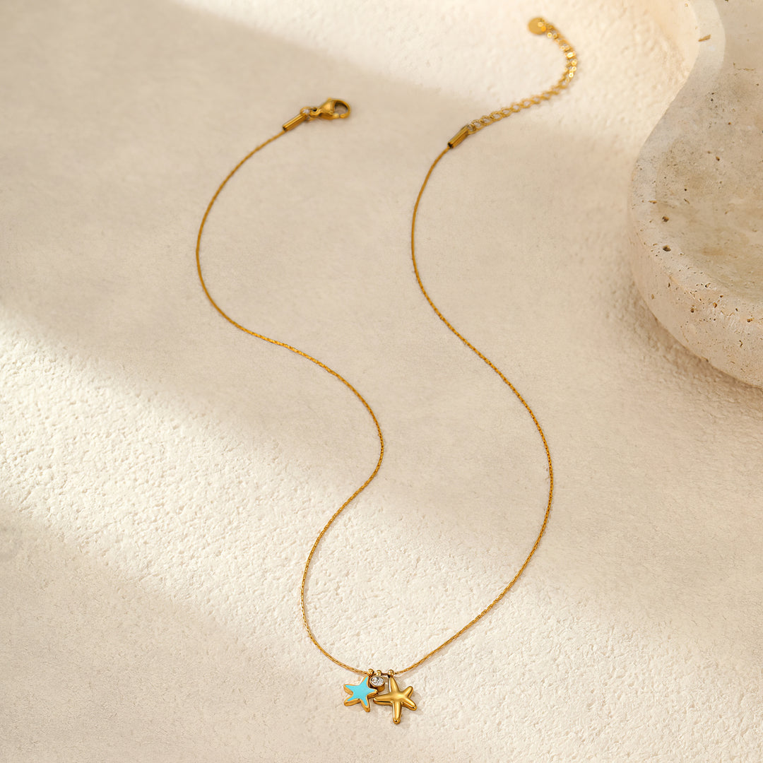 Magnetic Tide: Binary Starfish Necklace
