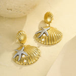 Load image into Gallery viewer, Tide-Locked Lovers – Interlocking Shell Pendant Earrings
