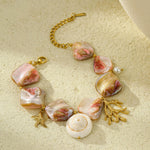 Load image into Gallery viewer, Seashell Serenade: Rainbow Stone Romance Bracelet
