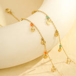 Load image into Gallery viewer, Mermaid&#39;s Treasure – Golden Shell &amp; Multicolor Gem Anklet
