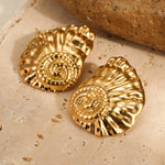 Load image into Gallery viewer, Sunset Promise – Gilded Scallop Stud Earrings
