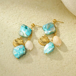 Load image into Gallery viewer, Mermaid&#39;s Love Spell – Iridescent Shell Earrings

