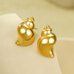 Load image into Gallery viewer, Golden Tide Love Knots – Shell Stud Earrings
