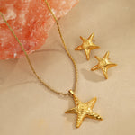 Load image into Gallery viewer, Cardioid Constellation: Aurum Starfish Necklace
