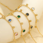 Load image into Gallery viewer, Eternal Beach Walk – Golden Shell &amp; Rainbow Stone Anklet
