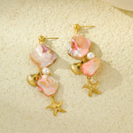 Load image into Gallery viewer, Beachside Romance – Handmade Shell &amp; Gold Earrings
