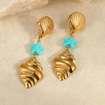 Load image into Gallery viewer, Ocean of Love – Pearl &amp; Shell Drop Earrings
