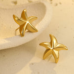 Load image into Gallery viewer, Golden Moonlit Kiss – Textured Shell Studs

