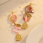 Load image into Gallery viewer, Tide of Romance – Natural Shell Dangle Earrings

