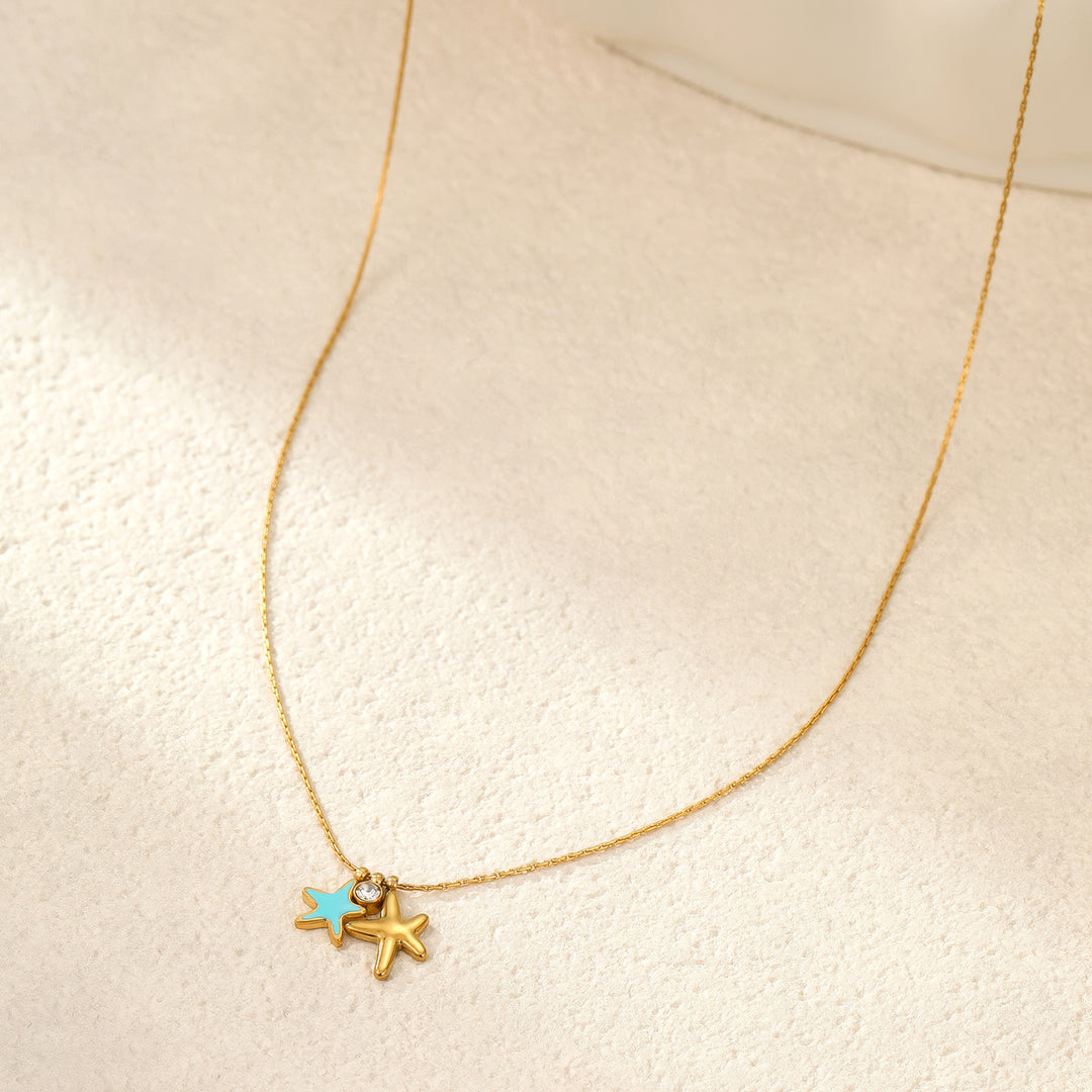 Magnetic Tide: Binary Starfish Necklace