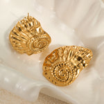 Load image into Gallery viewer, Sunset Promise – Gilded Scallop Stud Earrings
