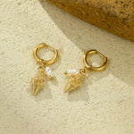 Load image into Gallery viewer, Golden Tide Embrace – Magnetic Shell Clip-On Earrings
