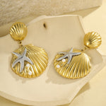 Load image into Gallery viewer, Tide-Locked Lovers – Interlocking Shell Pendant Earrings
