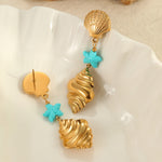 Load image into Gallery viewer, Ocean of Love – Pearl &amp; Shell Drop Earrings
