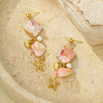 Load image into Gallery viewer, Beachside Romance – Handmade Shell &amp; Gold Earrings
