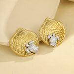 Load image into Gallery viewer, Golden Eternity – Interlocking Shell Studs
