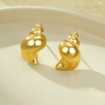 Load image into Gallery viewer, Golden Tide Love Knots – Shell Stud Earrings
