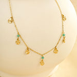 Load image into Gallery viewer, Mermaid&#39;s Treasure – Golden Shell &amp; Multicolor Gem Anklet
