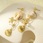 Load image into Gallery viewer, Eternal Shore: Engravable Shell Love Earrings
