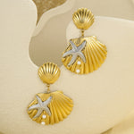 Load image into Gallery viewer, Tide-Locked Lovers – Interlocking Shell Pendant Earrings
