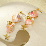 Load image into Gallery viewer, Beachside Romance – Handmade Shell &amp; Gold Earrings
