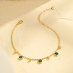 Load image into Gallery viewer, Eternal Beach Walk – Golden Shell &amp; Rainbow Stone Anklet
