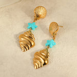 Load image into Gallery viewer, Ocean of Love – Pearl &amp; Shell Drop Earrings
