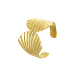 Load image into Gallery viewer, Eternal Spiral: Carved Conch Gold Bangle
