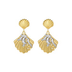 Load image into Gallery viewer, Aphrodite&#39;s Golden Embrace – Heart Shell Drop Earrings

