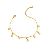 Load image into Gallery viewer, Mermaid&#39;s Treasure – Golden Shell &amp; Multicolor Gem Anklet
