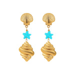 Load image into Gallery viewer, Ocean of Love – Pearl &amp; Shell Drop Earrings

