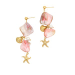 Load image into Gallery viewer, Beachside Romance – Handmade Shell &amp; Gold Earrings
