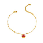 Load image into Gallery viewer, Ocean&#39;s Love Rhythm – Golden Shell &amp; Rainbow Gem Anklet
