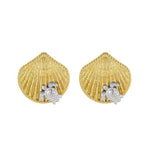 Load image into Gallery viewer, Golden Eternity – Interlocking Shell Studs
