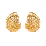 Load image into Gallery viewer, Sunset Promise – Gilded Scallop Stud Earrings
